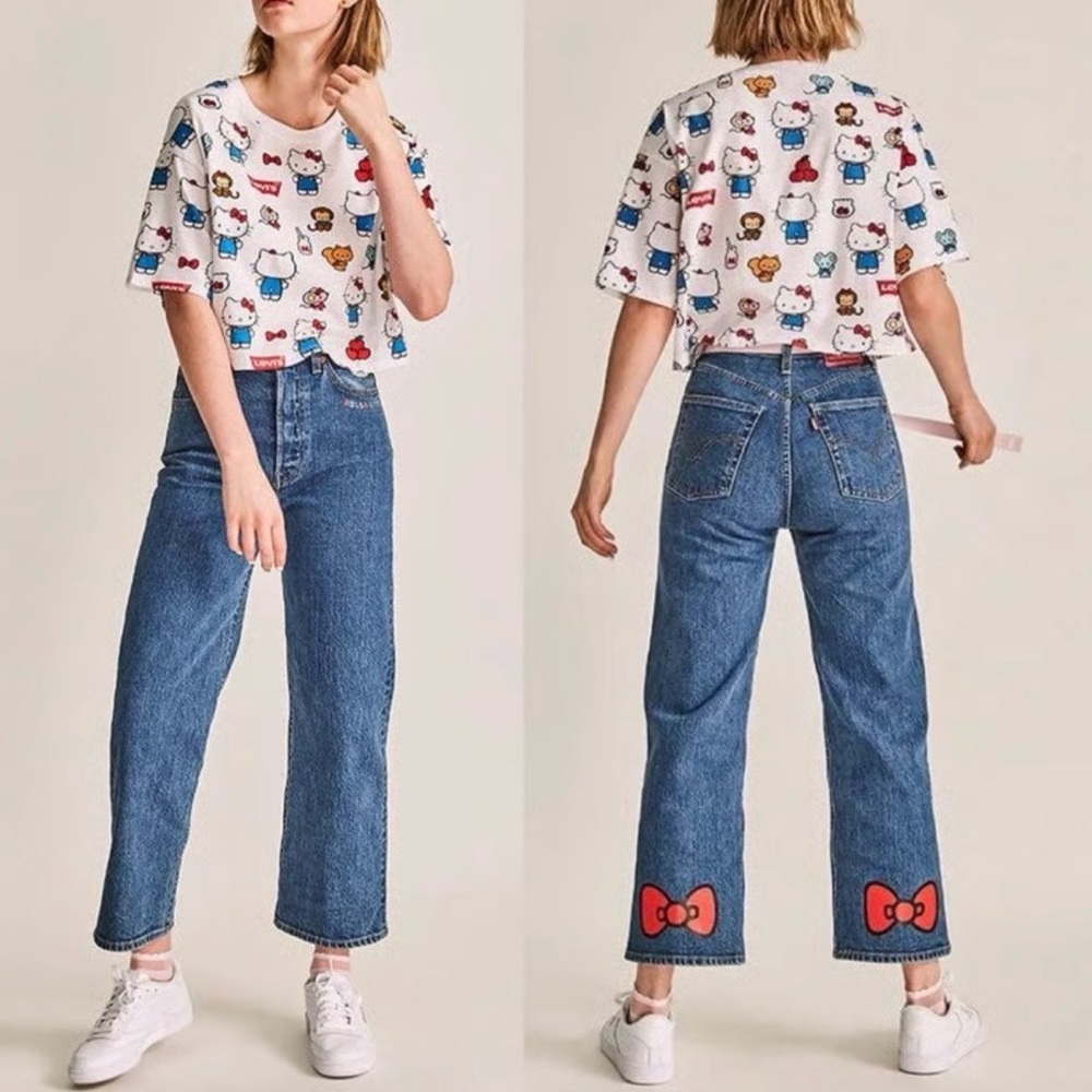 Levi's x Hello Kitty Ribcage Straight Joli Thorax Droit Limited Edition Jeans